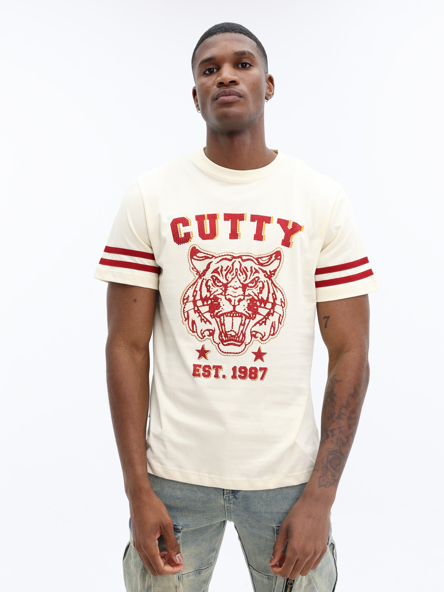 Cutty T-Shirt Graphic Print Logo White-Red